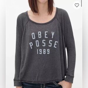 Obey Charcoal Gray Long Sleeve Top